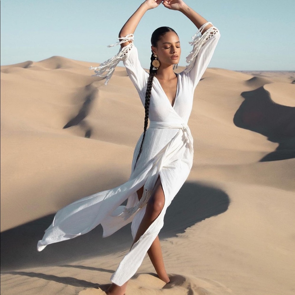 Wrapped linen dress